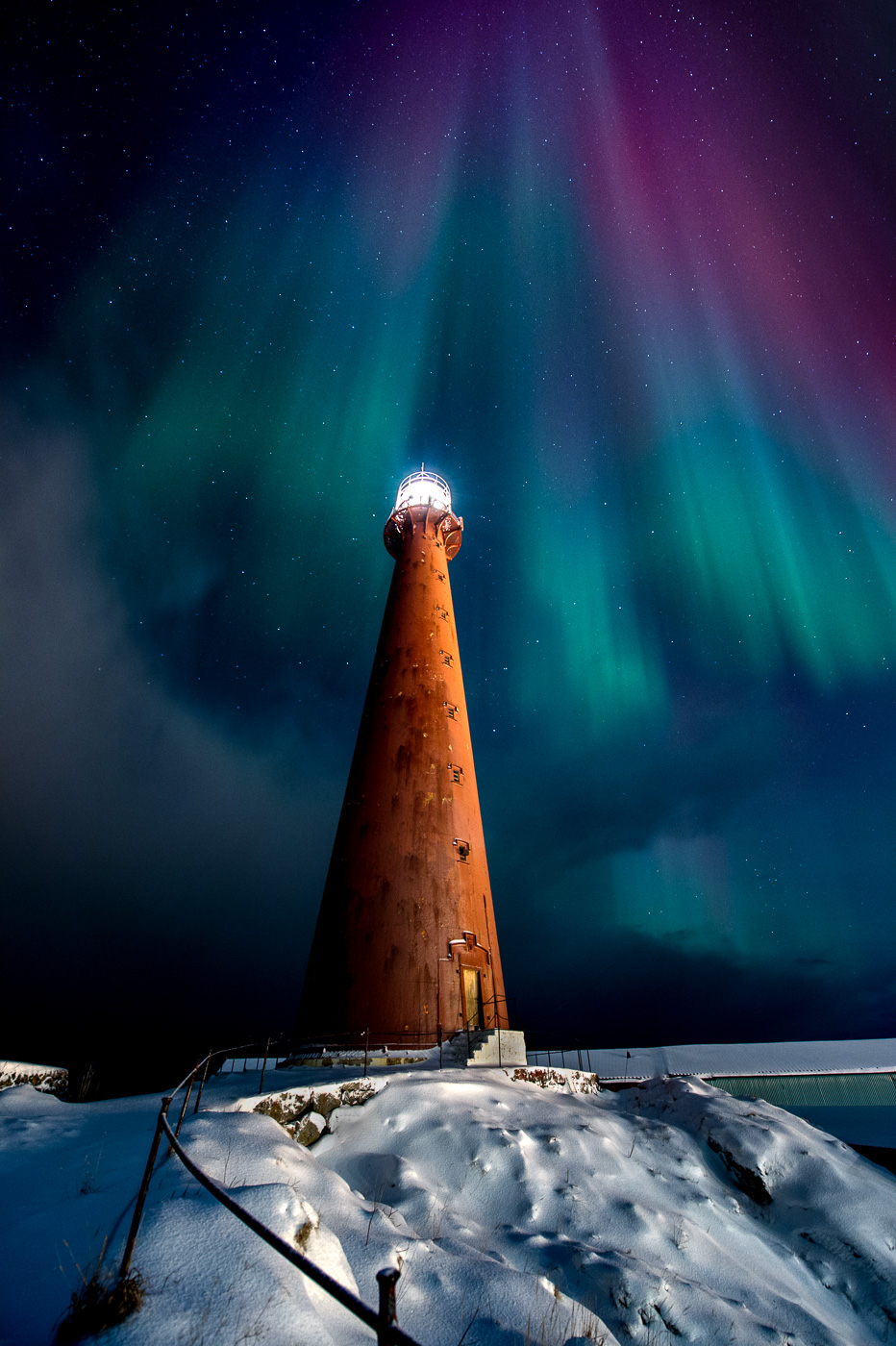 andenes lighthouse northern light norway
